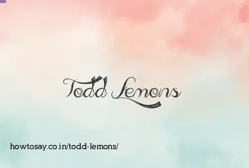 Todd Lemons