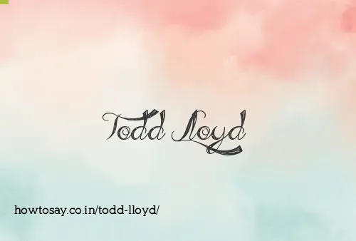 Todd Lloyd