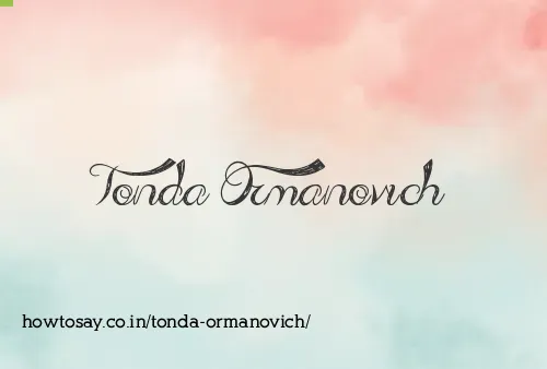 Tonda Ormanovich