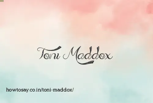 Toni Maddox