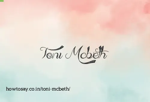 Toni Mcbeth
