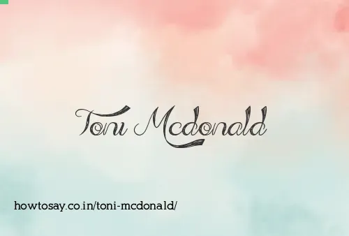 Toni Mcdonald