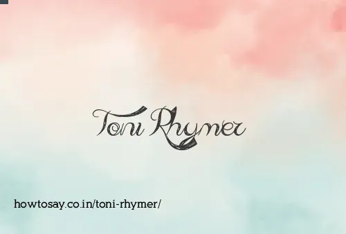 Toni Rhymer