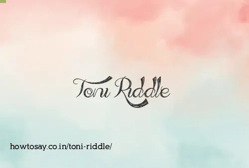 Toni Riddle