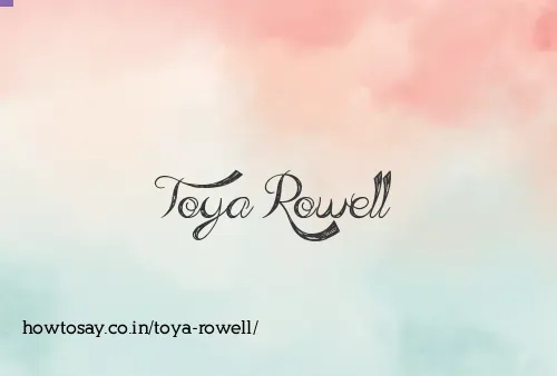 Toya Rowell