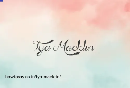 Tya Macklin