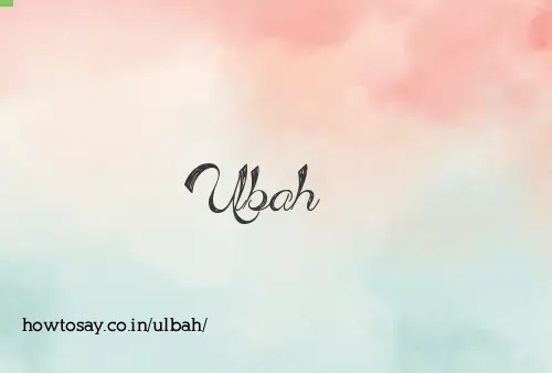 Ulbah