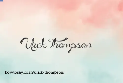 Ulick Thompson