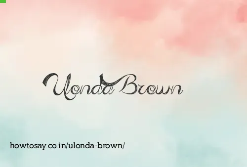 Ulonda Brown