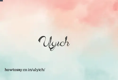 Ulyich