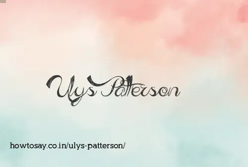 Ulys Patterson