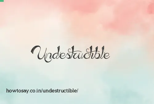 Undestructible
