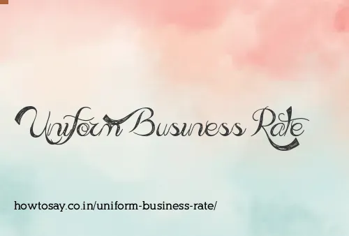 Uniform Business Rate