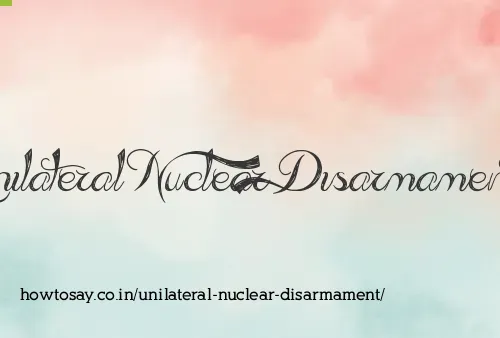 Unilateral Nuclear Disarmament