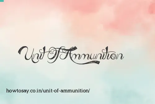 Unit Of Ammunition
