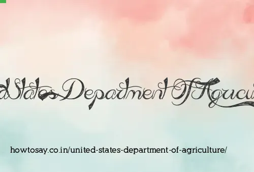 United States Department Of Agriculture