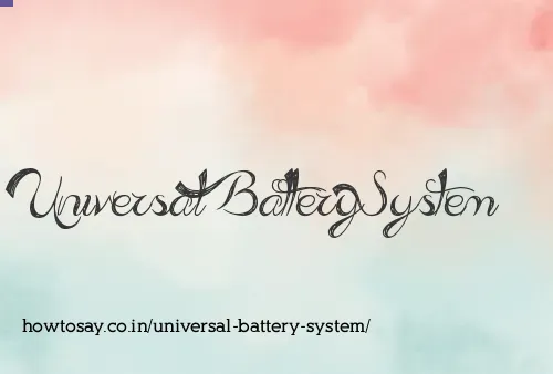 Universal Battery System