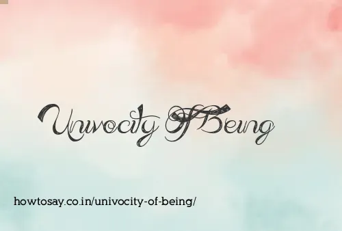 Univocity Of Being