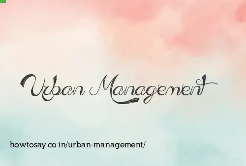 Urban Management