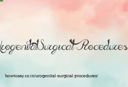 Urogenital Surgical Procedures