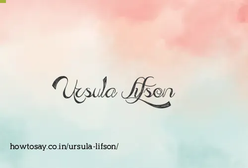 Ursula Lifson
