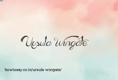Ursula Wingate