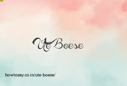 Ute Boese