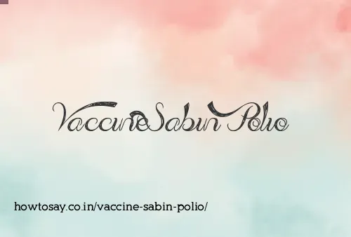 Vaccine Sabin Polio