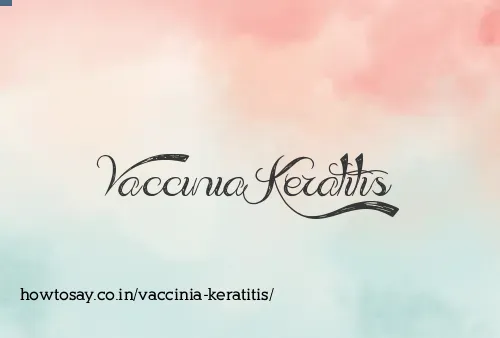Vaccinia Keratitis