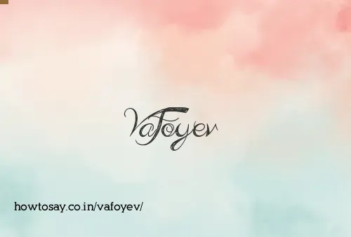 Vafoyev