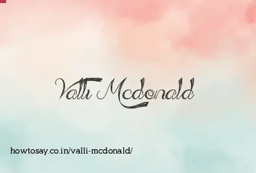 Valli Mcdonald