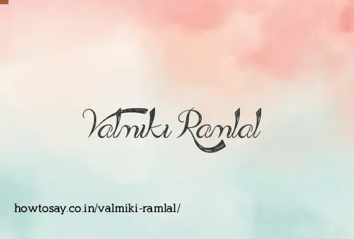 Valmiki Ramlal