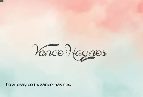 Vance Haynes