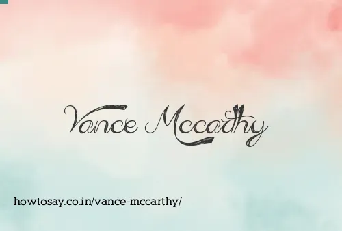Vance Mccarthy