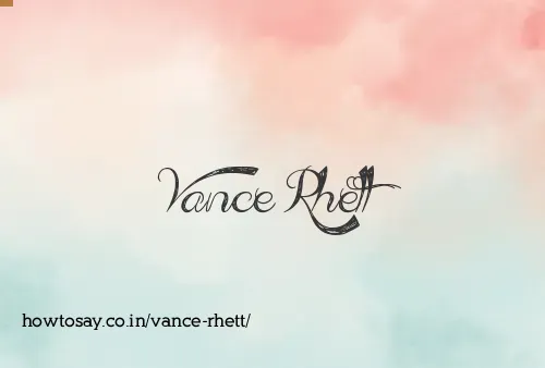 Vance Rhett