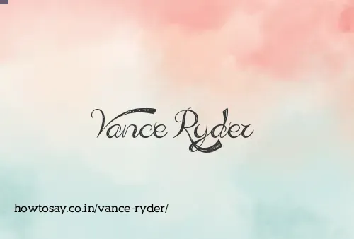 Vance Ryder
