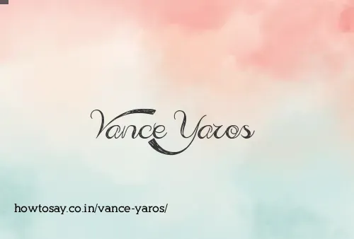Vance Yaros