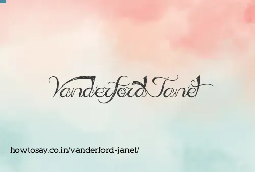 Vanderford Janet
