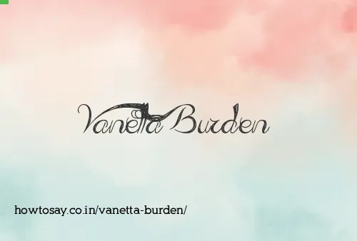 Vanetta Burden
