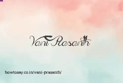 Vani Prasanth