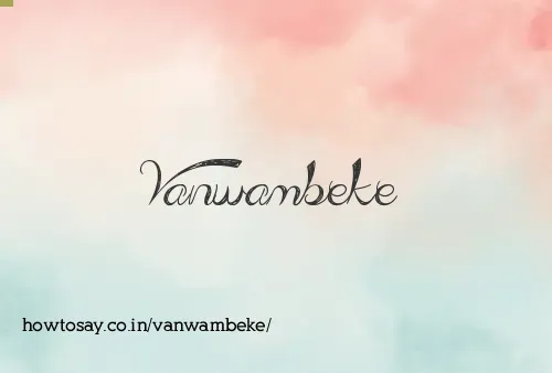 Vanwambeke