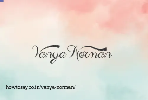 Vanya Norman