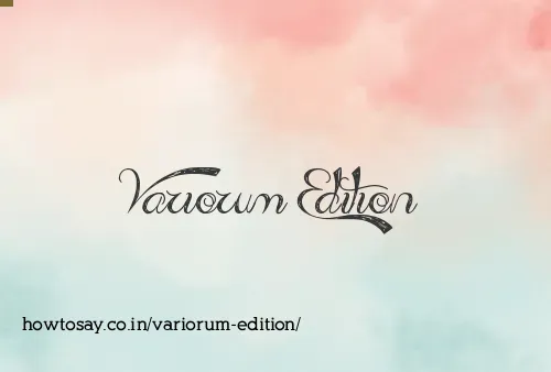 Variorum Edition