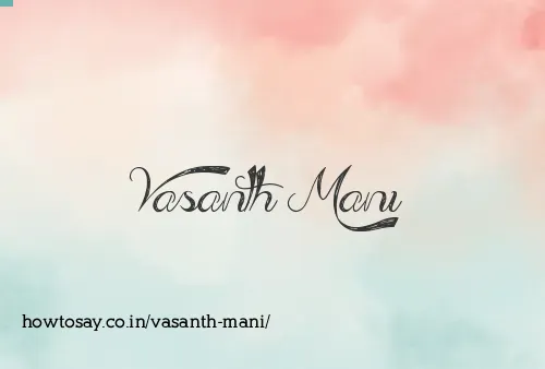 Vasanth Mani