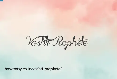 Vashti Prophete