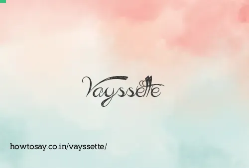 Vayssette
