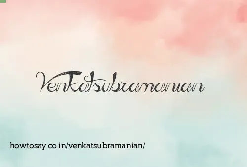 Venkatsubramanian