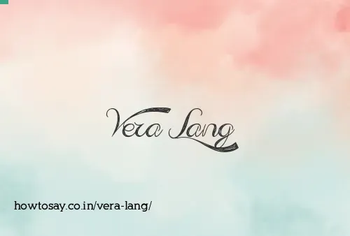 Vera Lang