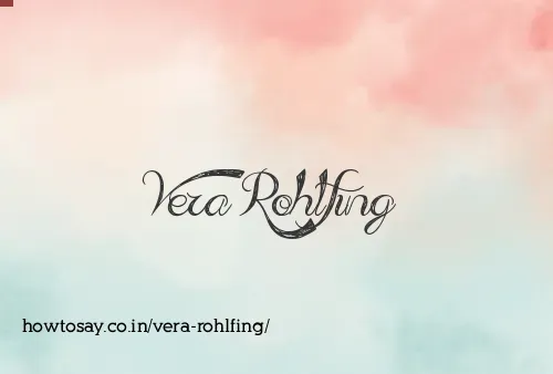 Vera Rohlfing