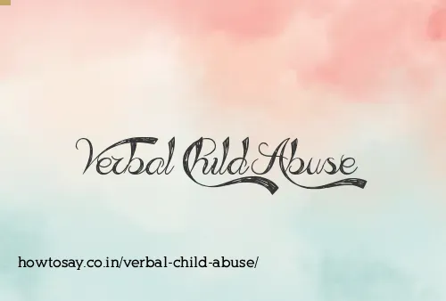 Verbal Child Abuse